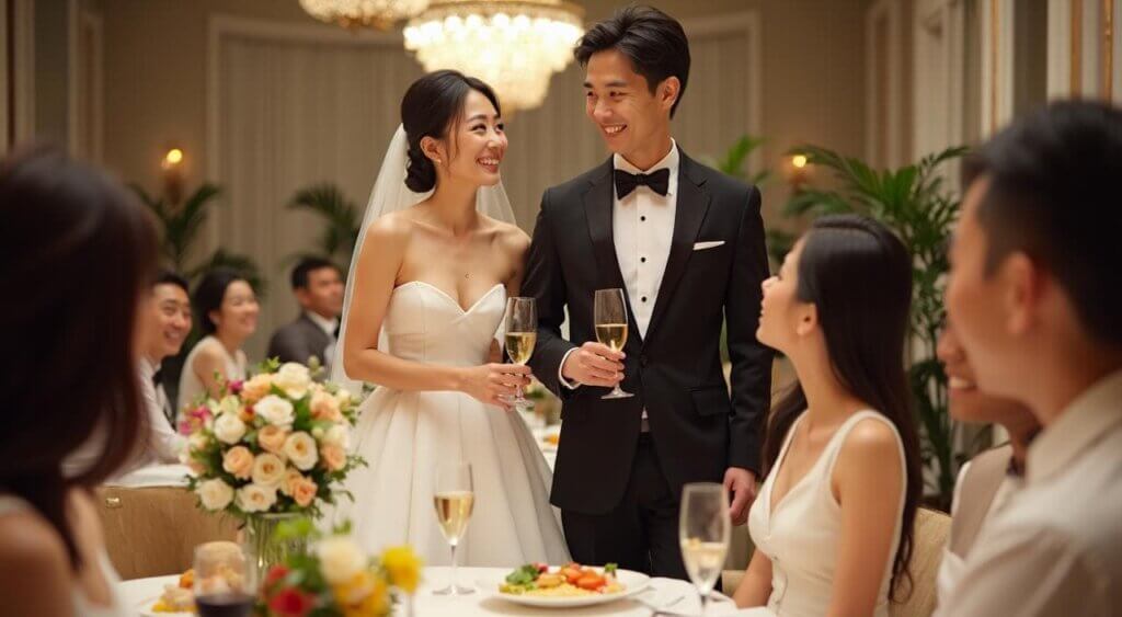 仏滅割引で浮いた費用を使って豪華な料理を振る舞う結婚式