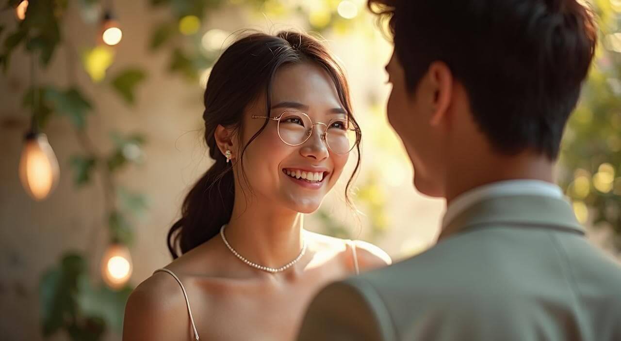 プロポーズされて喜んでいる女性